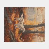 英語設定紅葉秋インスパイア フリースブランケット (正面(横))