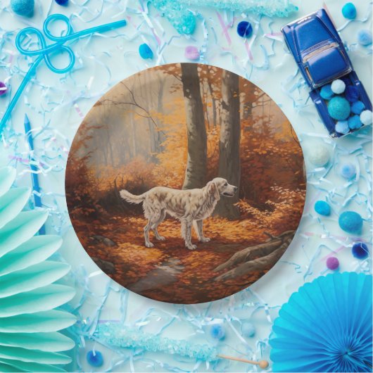 英語設定紅葉秋インスパイア ペーパープレート (パーティー)