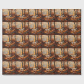 英語設定紅葉秋インスパイア ラッピングペーパー (フラット)