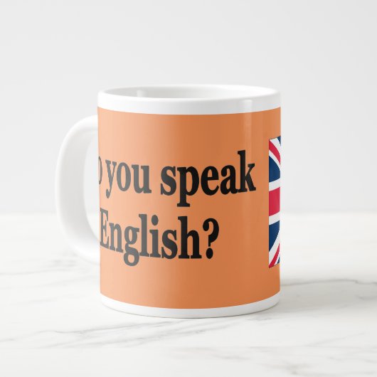 英語話ですか?英語。フラグbf ジャンボコーヒーマグカップ (正面左)