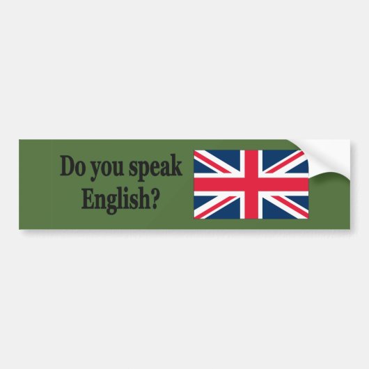 英語話ですか?英語。フラグbf バンパーステッカー (正面)