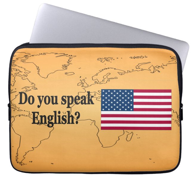 英語話ですか？英語。フラグbf ラップトップスリーブ (正面)