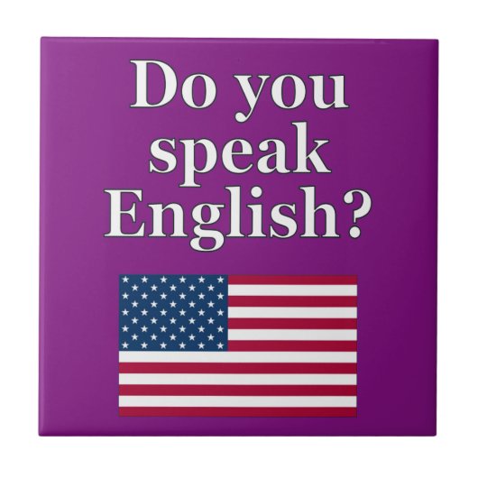 英語話では「英語は？」フラグ タイル (正面)