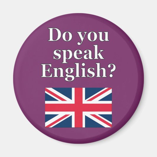 英語話では「英語は？」フラグ マグネット (正面)