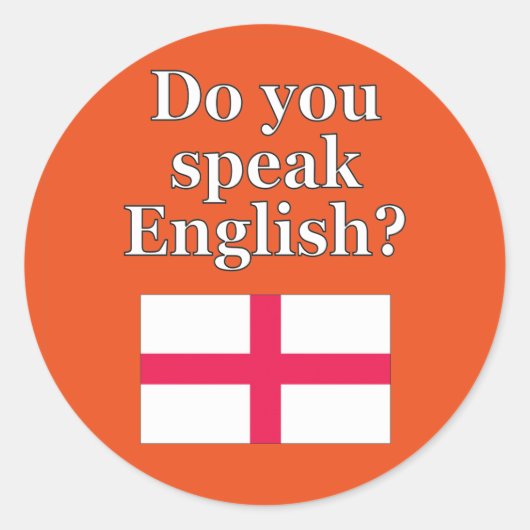 英語話では「英語は?」フラグ ラウンドシール (正面)