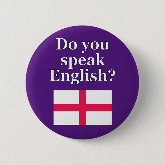 英語話では「英語は？」フラグ 缶バッジ (正面)