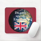 英語話では「英語は？」国旗と地球 マウスパッド (マウス)