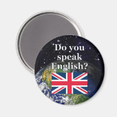 英語話では「英語は?」国旗と地球 マグネット (正面/裏面)
