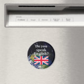 英語話では「英語は?」国旗と地球 マグネット (インサイチュ (食洗機))
