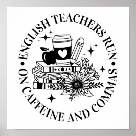 英語走の先生Caffeine and Commas ポスター