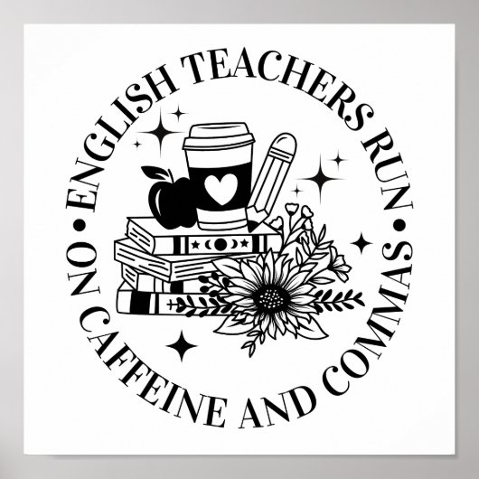 英語走の先生Caffeine and Commas ポスター (正面)