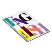 「英語」のカラフル パーソナライズされた ノートブック (右側)