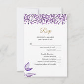 英語 – エスパニョルアメジストグリッターブリロデアマティス 出欠カード (裏面)