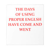 英語 ノートパッド (正面)