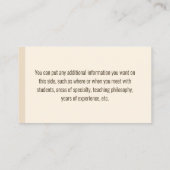 英語、リテラシー、または読の講師 名刺 (裏面)