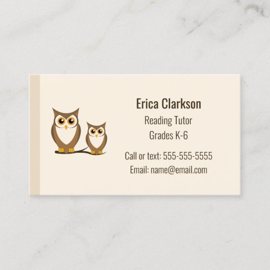 英語、リテラシー、または読の講師 名刺 (正面)