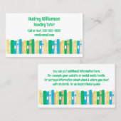 英語、リテラシー、または読の講師 名刺 (正面/裏面)