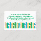 英語、リテラシー、または読の講師 名刺 (裏面)