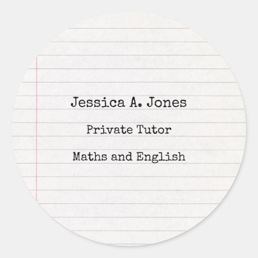 英語/数学の講師 ラウンドシール (正面)