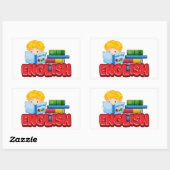 英語 長方形シール (シート)