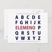 英語Alphapbet ELEMENOソング ポストカード (正面/裏面)