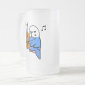 英語Budgieは低音のチェロを演奏します フロストグラスビールジョッキ (正面左)