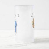 英語Budgieは低音のチェロを演奏します フロストグラスビールジョッキ (中央)