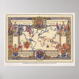 英連邦の地図 ポスター