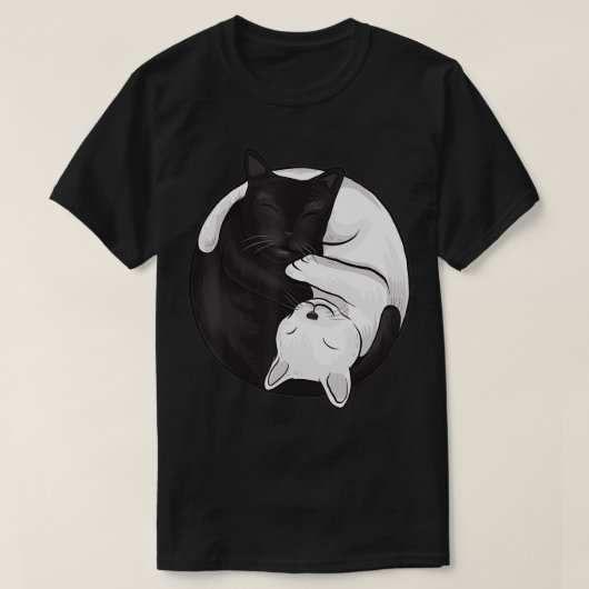 英陽白黒猫グラフィック Tシャツ (デザイン正面)