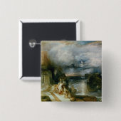 英雄およびLeander (キャンバスの油)の分割 缶バッジ (正面&裏面)