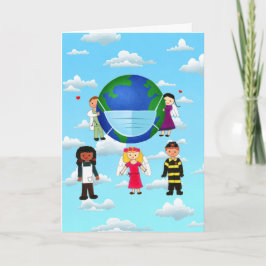 英雄たち，グリーティングカードをたたんで感謝 カード