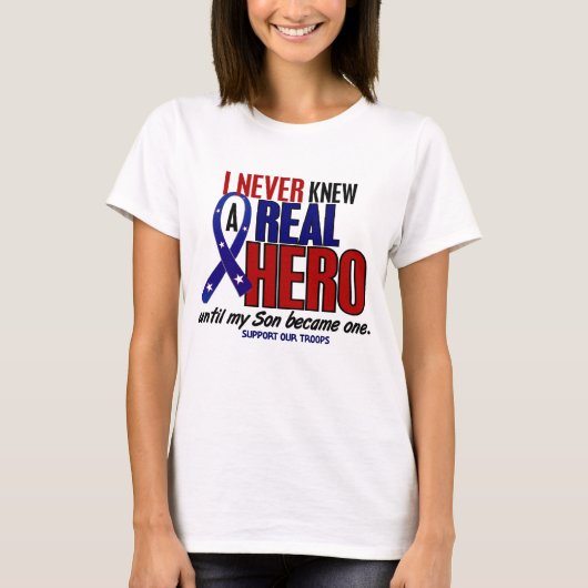 英雄である息子を応援する (兵士を支援しよう) Tシャツ (正面)