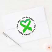 英雄になる登録に参加 – 骨髄提供 ラウンドシール (封筒)