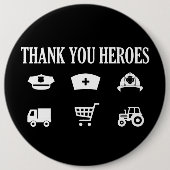 英雄に感謝 |最初の応答者 缶バッジ (正面)