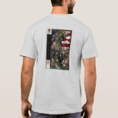 英雄のグラフィックとの落ちたなスタジオのロゴ Tシャツ (裏面)