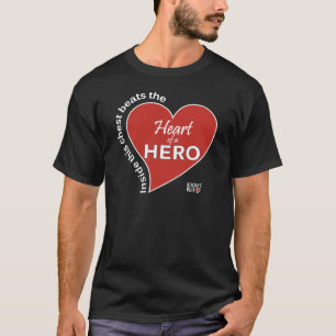 英雄のハート-暗いTシャツ Tシャツ