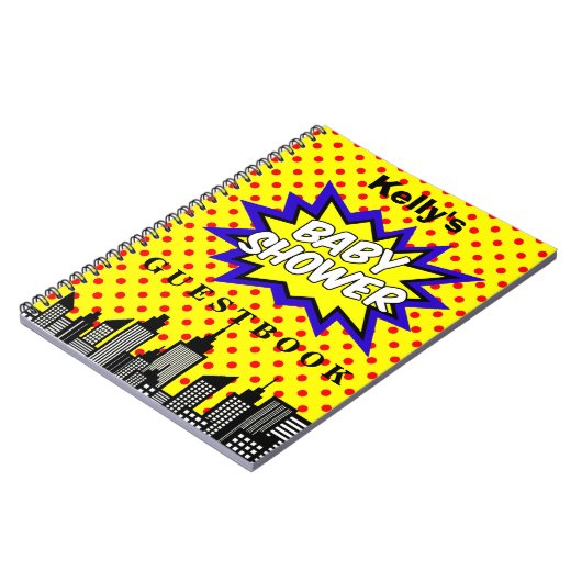 英雄のベビーシャワーのカスタムな来客名簿 ノートブック (左側)