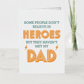 英雄の信じ人々が私のパパに会わない 箔グリーティングカード (正面)
