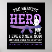 英雄の勇敢がん戦士ギフト膵臓がんA ポスター (正面)