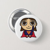 英雄の女の子のキャラクター 缶バッジ (正面&裏面)