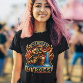 英雄の戦い：ファイアファイターズチーミング炎 Tシャツ