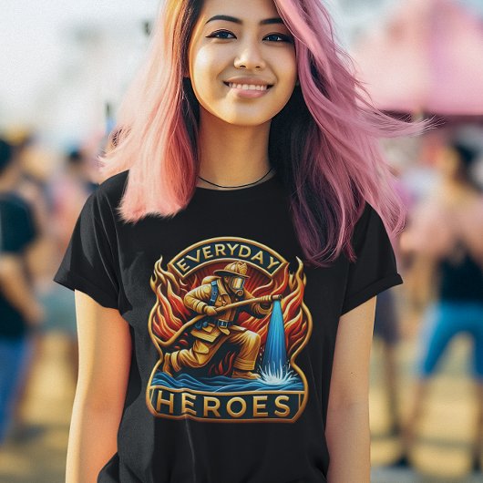 英雄の戦い：ファイアファイターズチーミング炎 Tシャツ