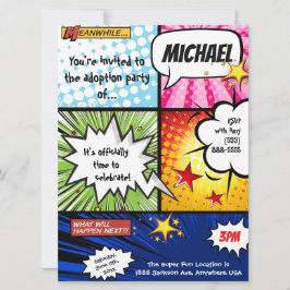 英雄の漫画本の採用のパーティー 招待状