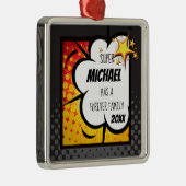 英雄の漫画本の採用、家族のギフト メタルオーナメント (右)