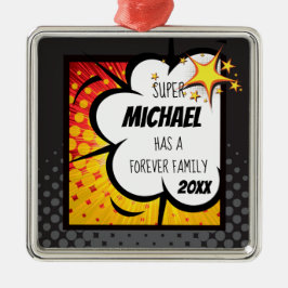 英雄の漫画本の採用、家族のギフト メタルオーナメント