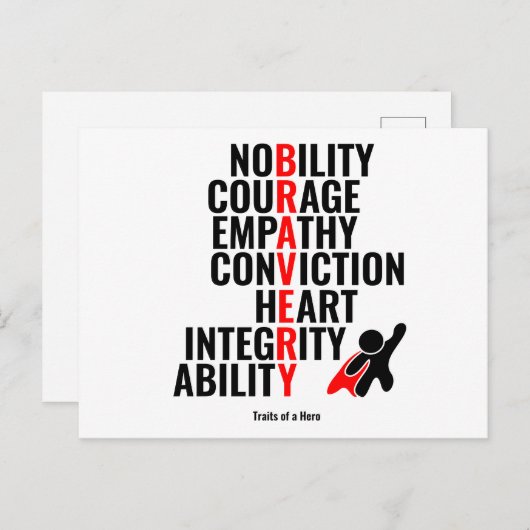 英雄の特徴 ポストカード (正面/裏面)