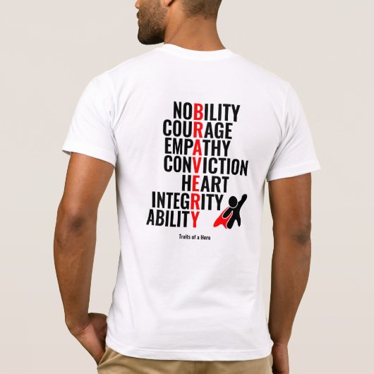 英雄の特徴 Tシャツ (裏面)