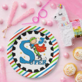 英雄の男の子の第3誕生日の紙皿 ペーパープレート (パーティー)