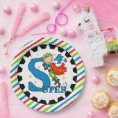 英雄の男の子の第4誕生日の紙皿 ペーパープレート (パーティー)