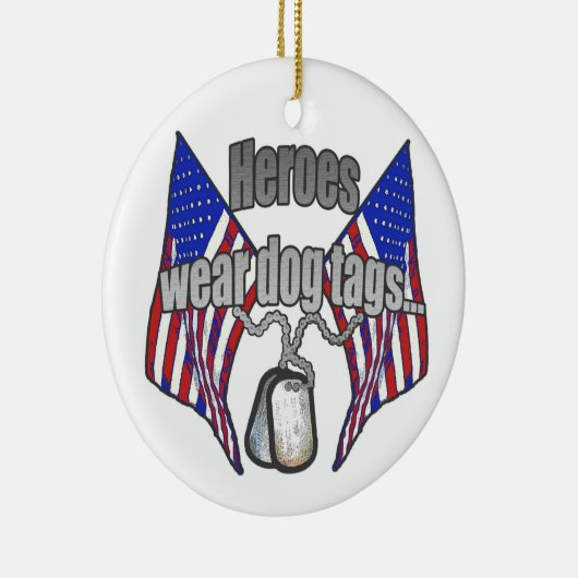 英雄の衣服のドッグタッグ2 セラミックオーナメント (右)
